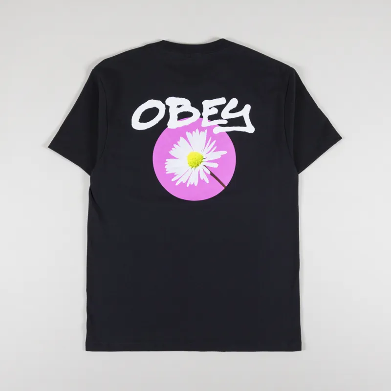 Obey Daisy Spray T Shirt Black