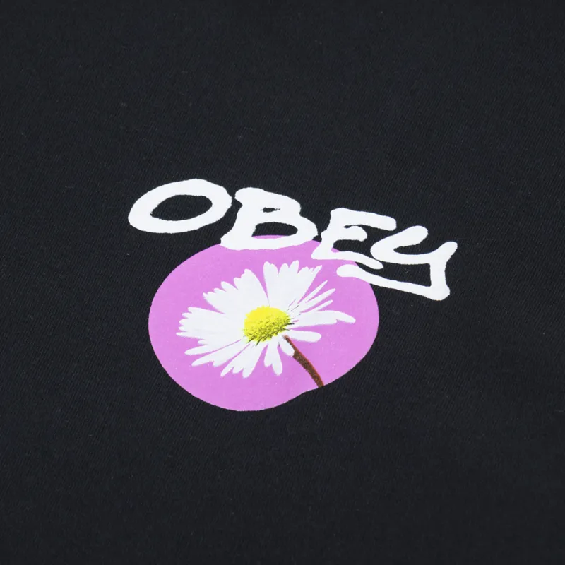 Obey Daisy Spray T Shirt Black-5