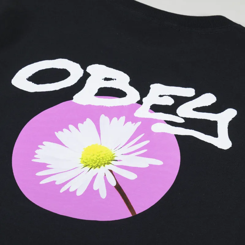 Obey Clothing Mens Short Sleeve Daisy Spray T Shirt Black