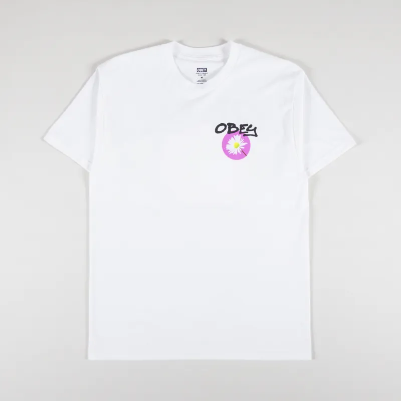 Obey Daisy Spray T Shirt White-1