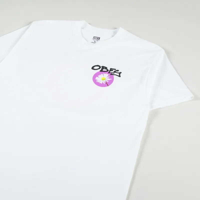 Obey Daisy Spray T Shirt White-3