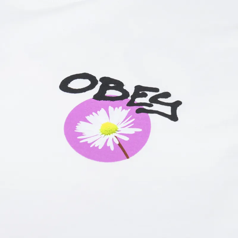 Obey Daisy Spray T Shirt White-5