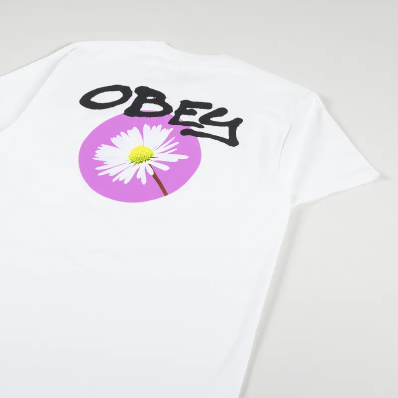 Obey Daisy Spray T Shirt White-2