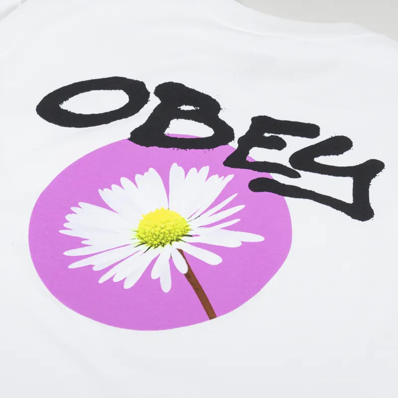 Obey Daisy Spray T Shirt White-4