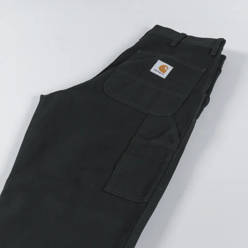 Carhartt WIP Double Knee Pant Black Rinsed Dearborn Canvas-4
