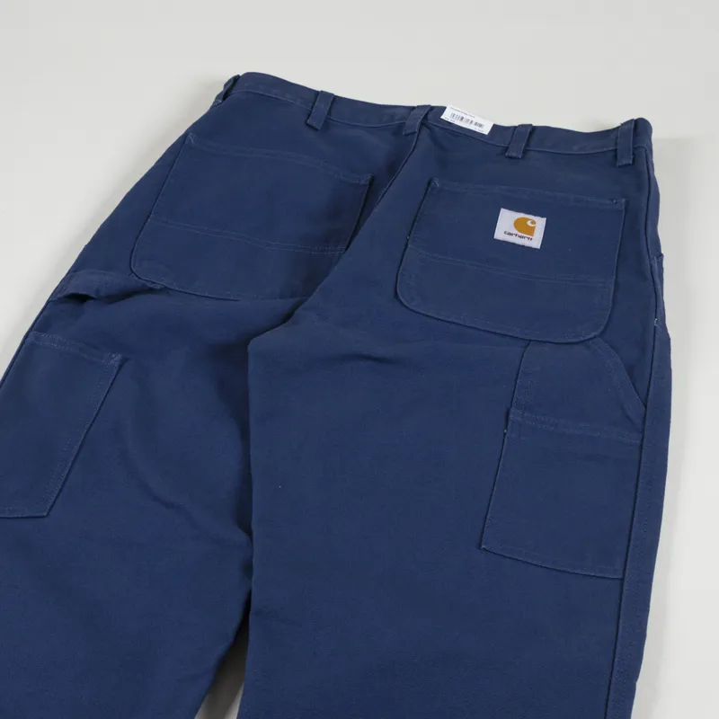 Carhartt WIP Double Knee Pant Blue Rinsed Dearborn Canvas-6