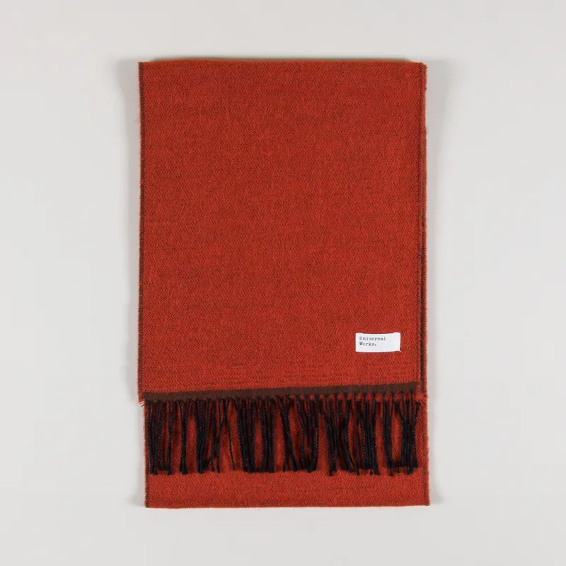 Universal Works Double Sided Scarf Rust Brown-1