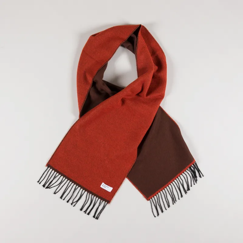 Universal Works Double Sided Scarf Rust Brown