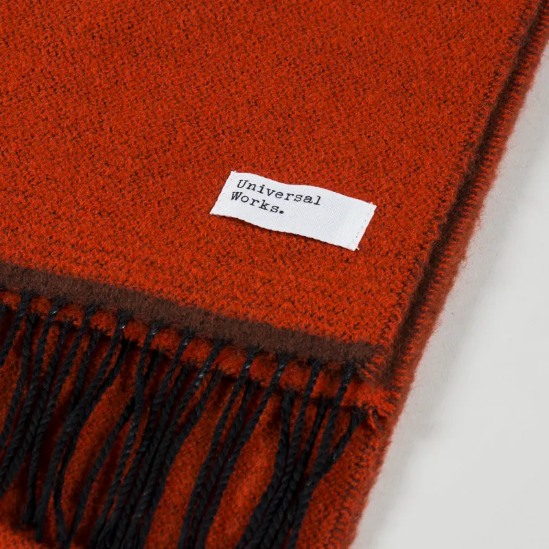 Universal Works Double Sided Scarf Rust Brown-2