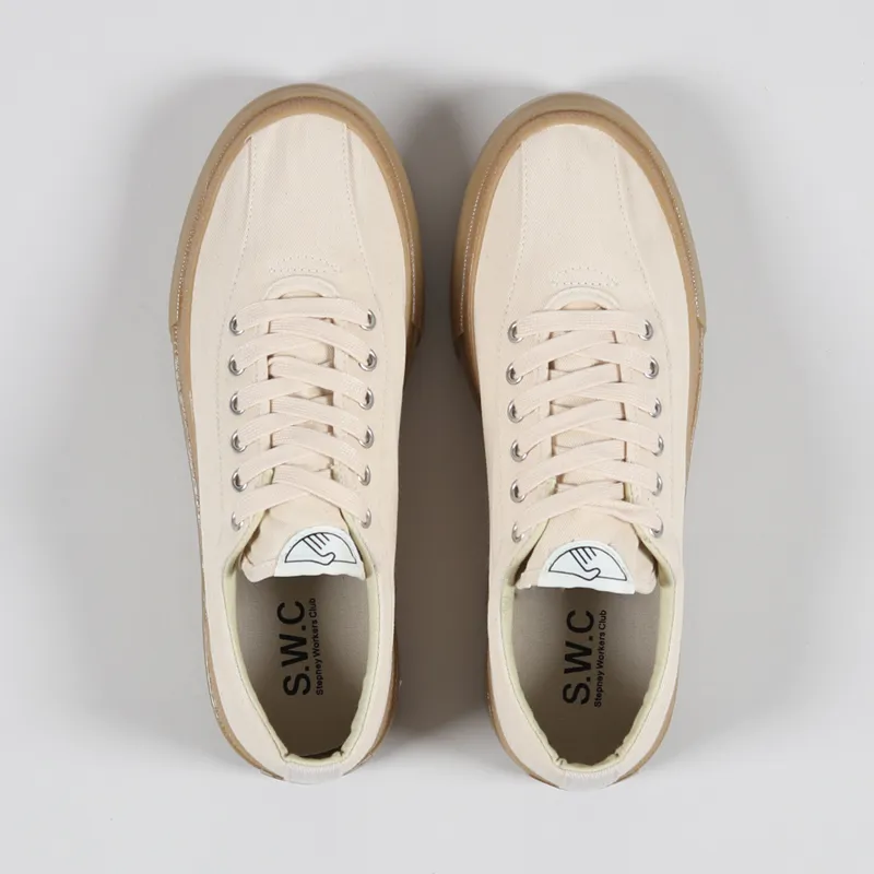 Stepney Workers Club Dellow Shoes Canvas Ecru Gum-2
