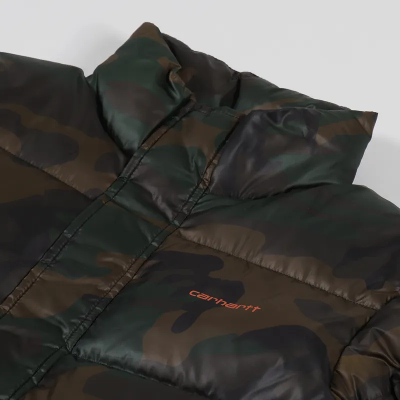 Carhartt WIP Mens Deming Jacket Camo Evergreen Brick Orange