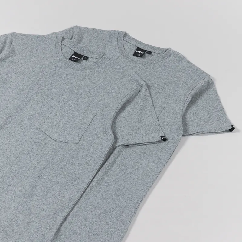 Deus Ex Machina 2 Pack T Shirt Athletic Grey-1