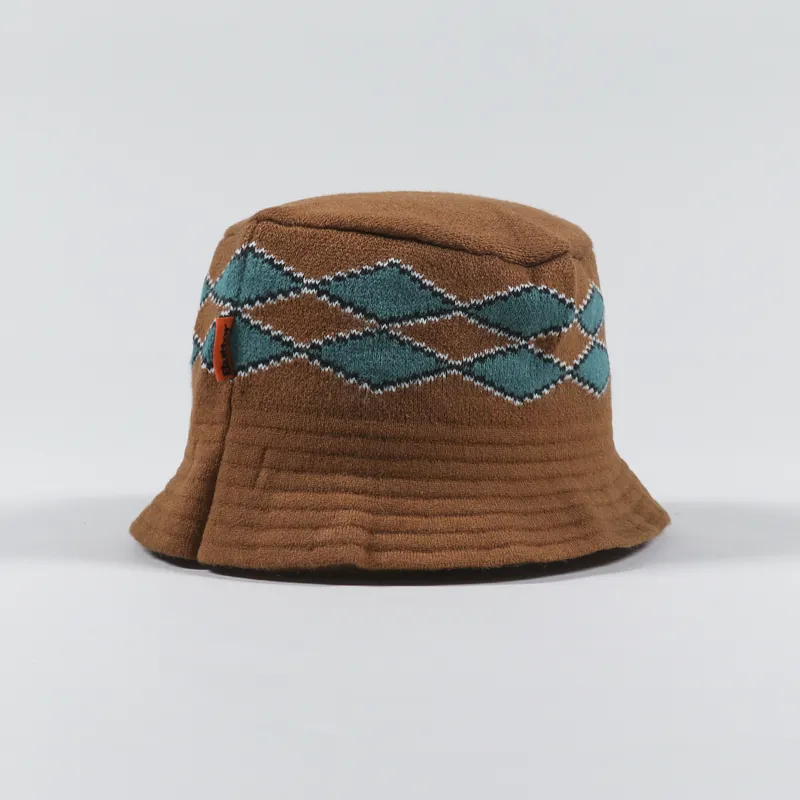 Butter Goods Diamond Knit Bucket Hat Nutmeg Brown