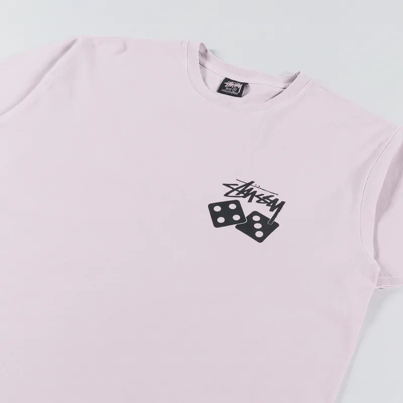 Stussy Dice Pigment Dyed T Shirt Blush-3