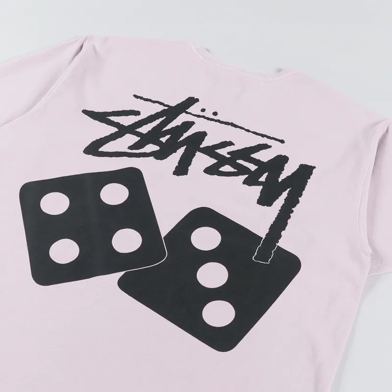 Stussy Dice Pigment Dyed T Shirt Blush-5