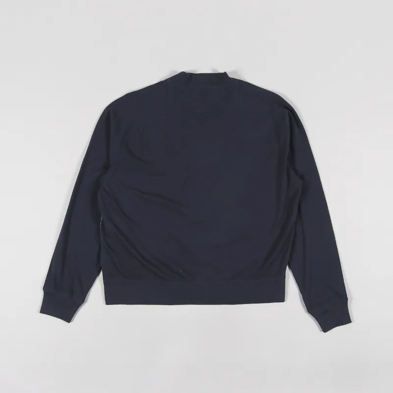 Universal Works Dicky Cardigan Navy Jersey Mix-2