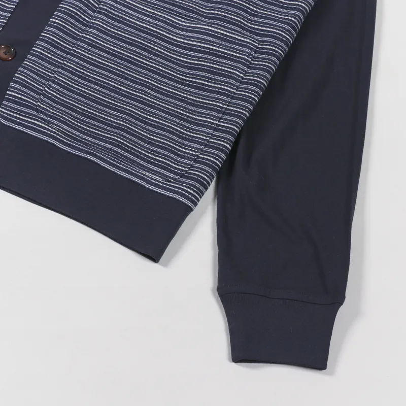 Universal Works Dicky Cardigan Navy Jersey Mix-7