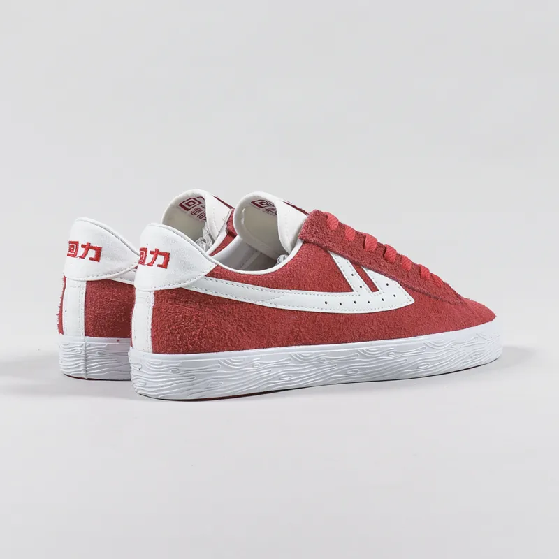 Warrior Shanghai Dime Suede Canvas Shoes Off Red White-3