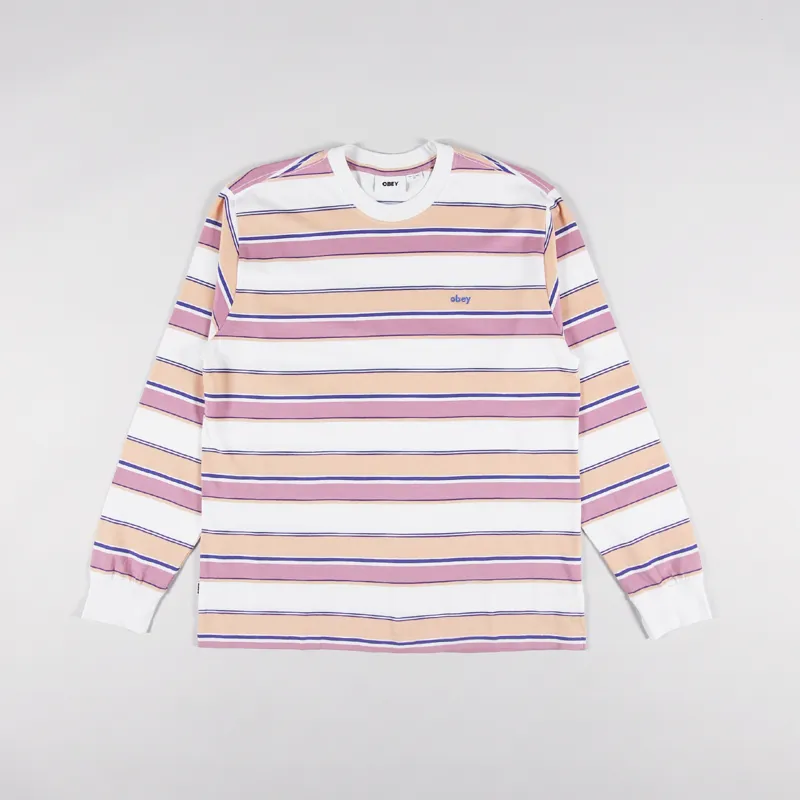 Obey Direct Long Sleeve T Shirt White Multi