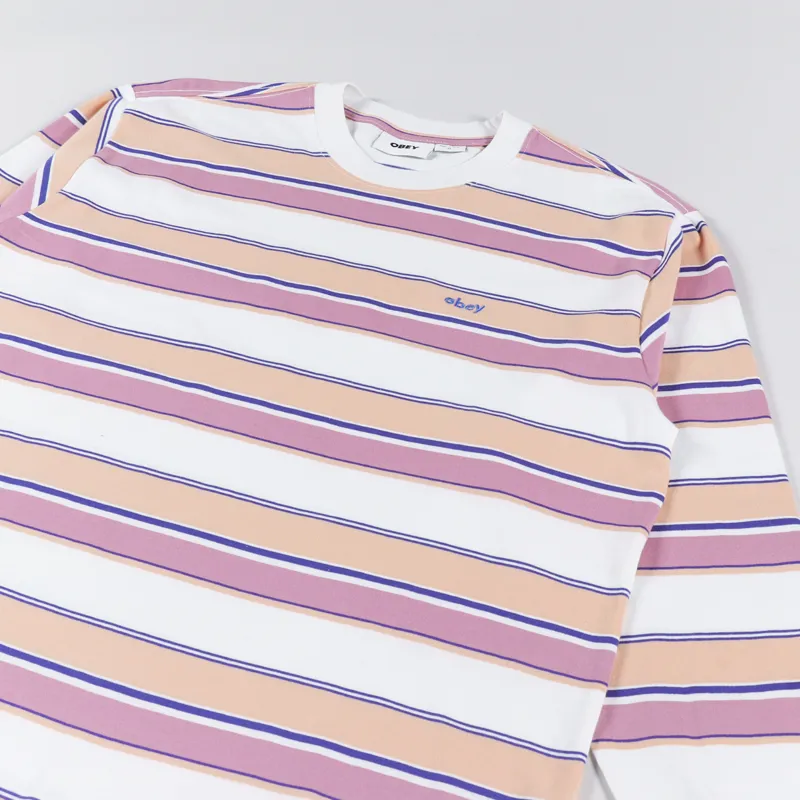 Obey Direct Long Sleeve T Shirt White Multi-2