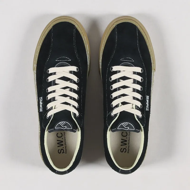 Stepney Workers Club Dellow Shoes Raw Suede Black Gum-3