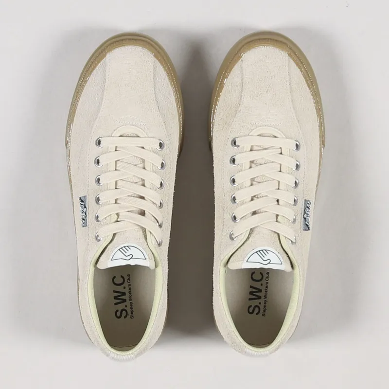 Stepney Workers Club Dellow Shoes Raw Suede Ecru Gum-3