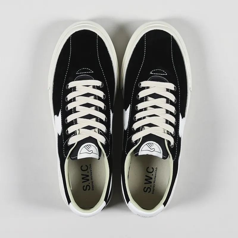 Stepney Workers Club Womens Dellow S-Strike Shoes Suede Black White-6