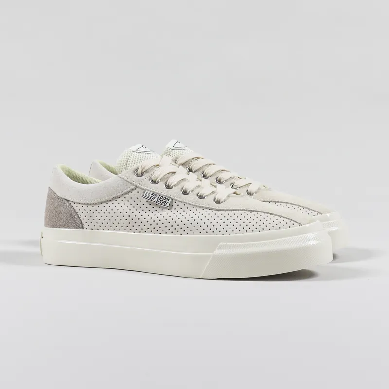 Stepney Workers Club Dellow Shoes Track Perf Suede Ecru