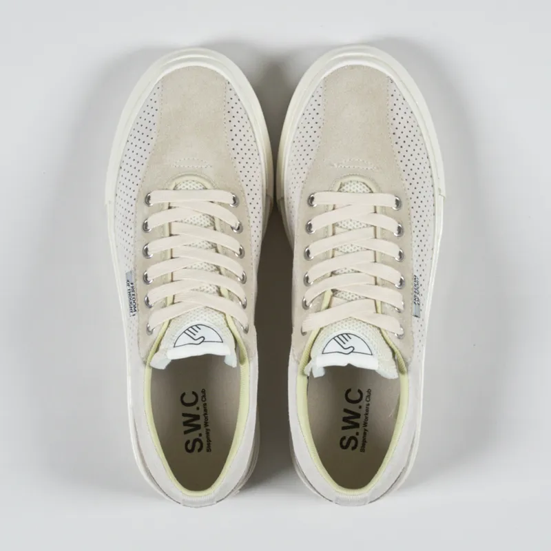 Stepney Workers Club Dellow Shoes Track Perf Suede Ecru-2