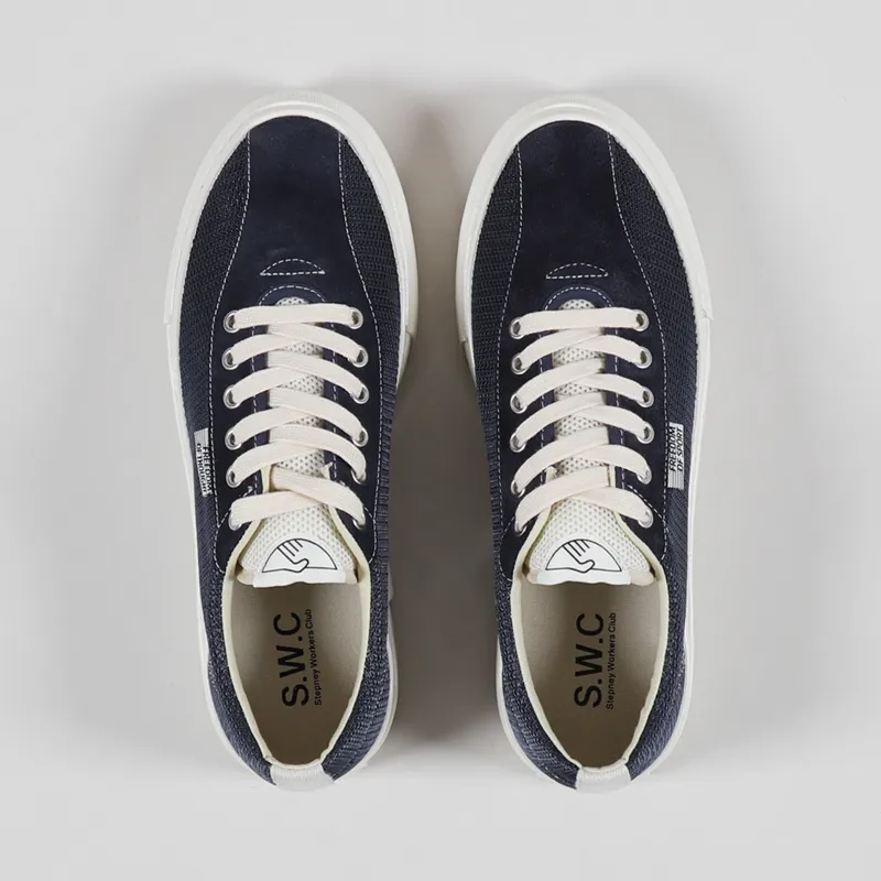 Stepney Workers Club Dellow Track Mesh Shoes Navy-3