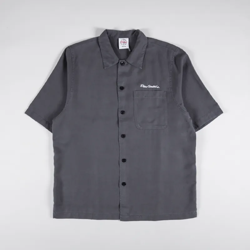 Polar Skate Co. Diamond Face Bowling Shirt Graphite White-1
