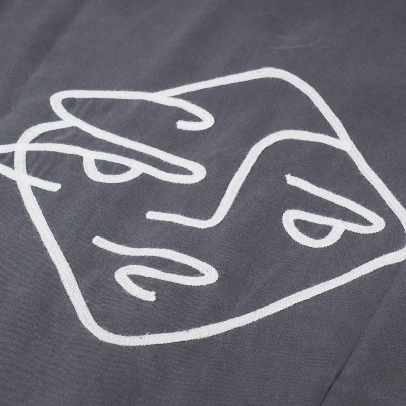 Polar Skate Co. Diamond Face Bowling Shirt Graphite White-4