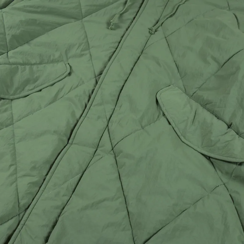 Universal Works Diamond Quilted Parka Green-5