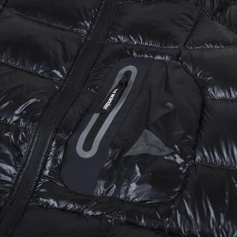 And Wander Diamond Stitch Packable Down Jacket Black-8