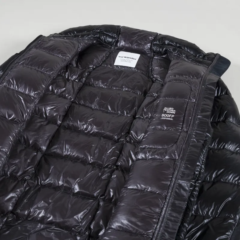 And Wander Diamond Stitch Packable Down Jacket Black-4