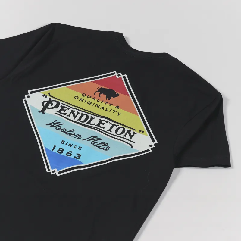 Pendleton Diamond Stripes Graphic T Shirt Black-2