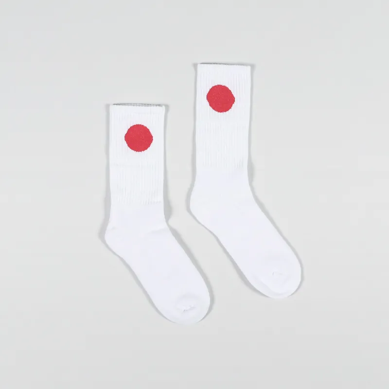 Edwin Democratique Japanese Sun Socks White