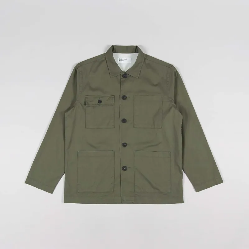 Universal Works Dockside Overshirt Olive Fine Twill