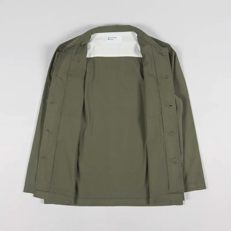 Universal Works Dockside Overshirt Olive Fine Twill-1