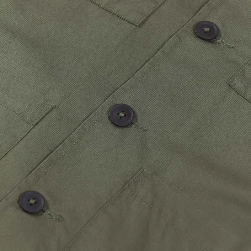 Universal Works Dockside Overshirt Olive Fine Twill-7