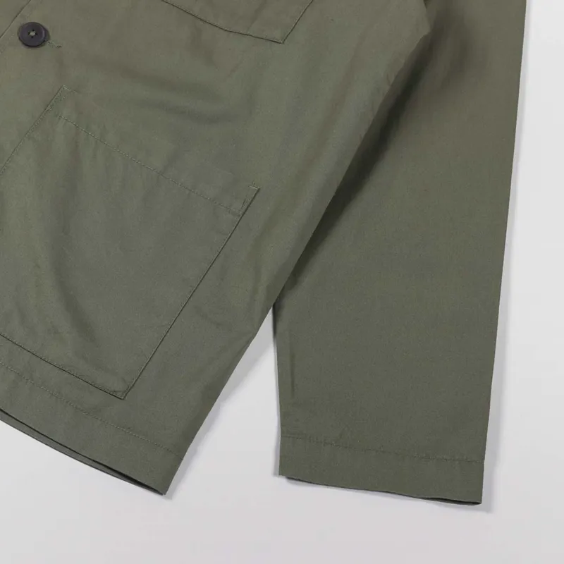 Universal Works Dockside Overshirt Olive Fine Twill-6