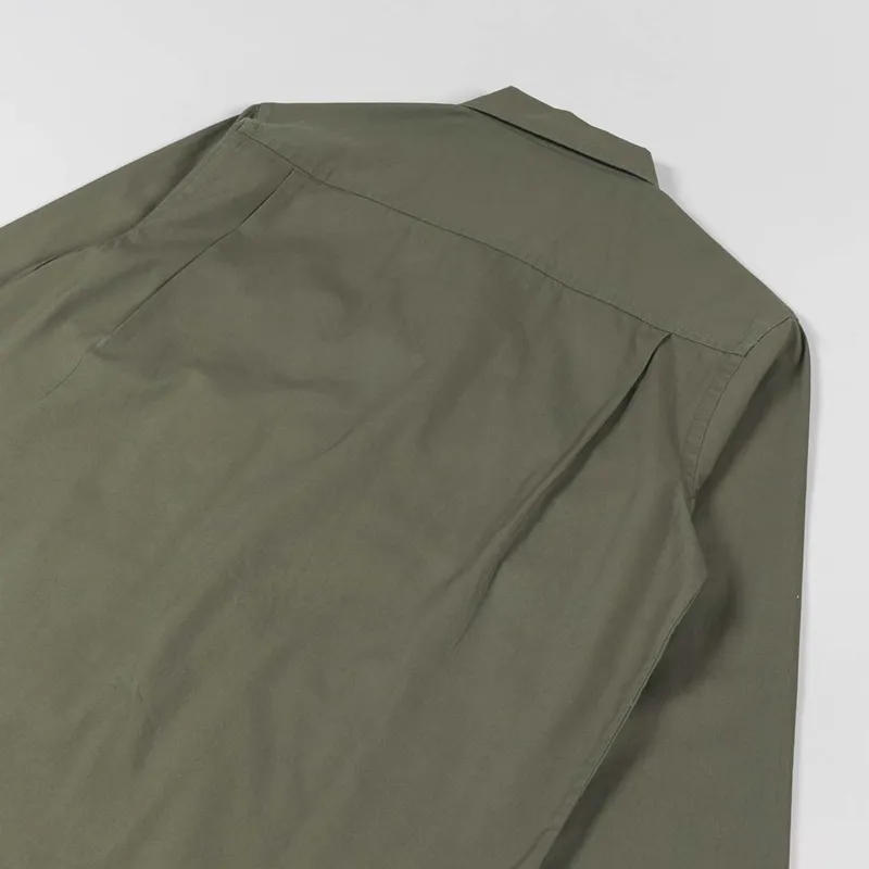 Universal Works Dockside Overshirt Olive Fine Twill-5