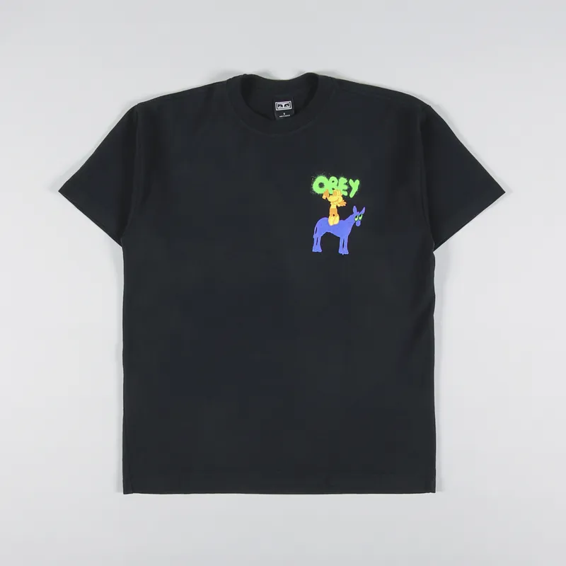 Obey Donkey T Shirt Off Black-1
