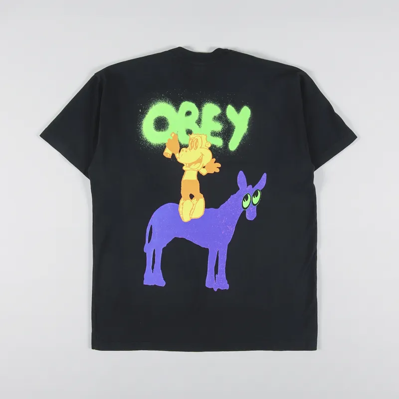 Obey Donkey T Shirt Off Black