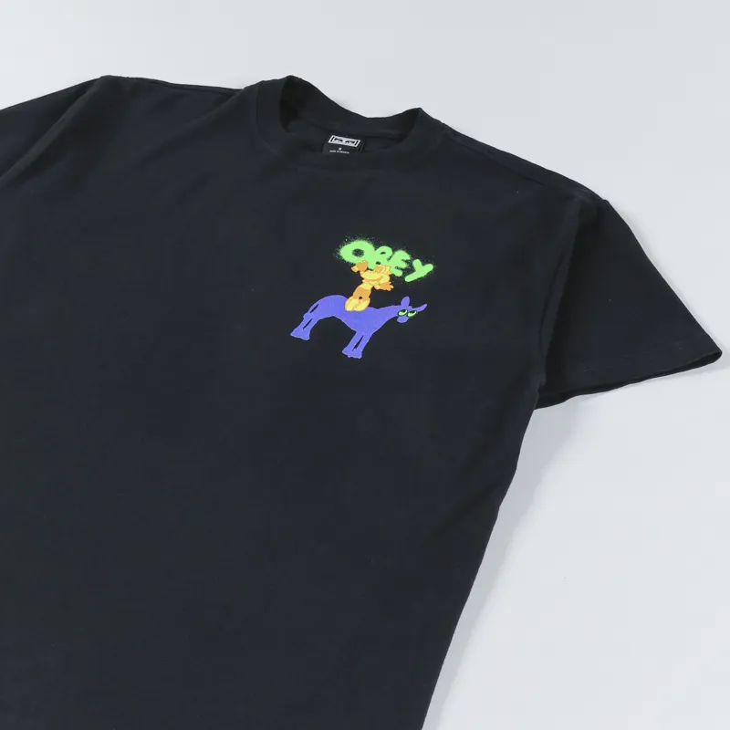 Obey Donkey T Shirt Off Black-3