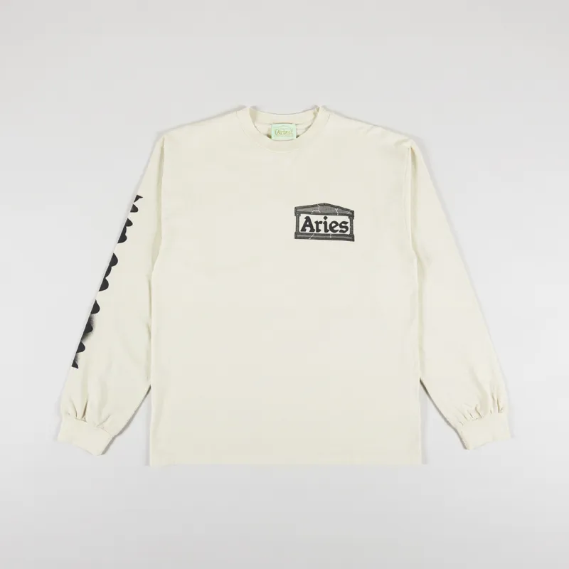 Aries Don't Be A Long Sleeve T Shirt Seedpearl-1