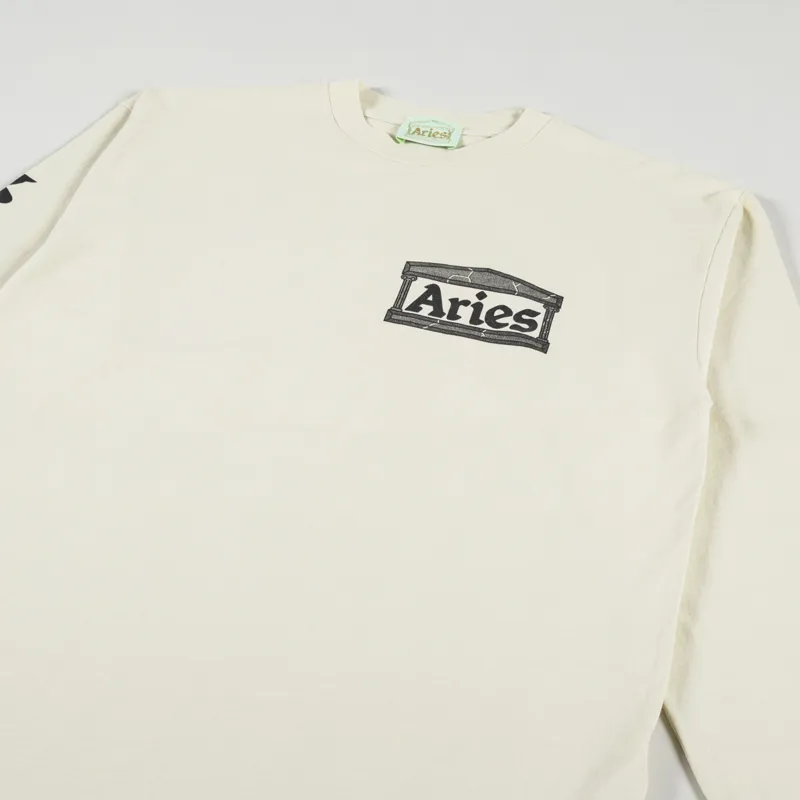 Aries Don't Be A Long Sleeve T Shirt Seedpearl-3