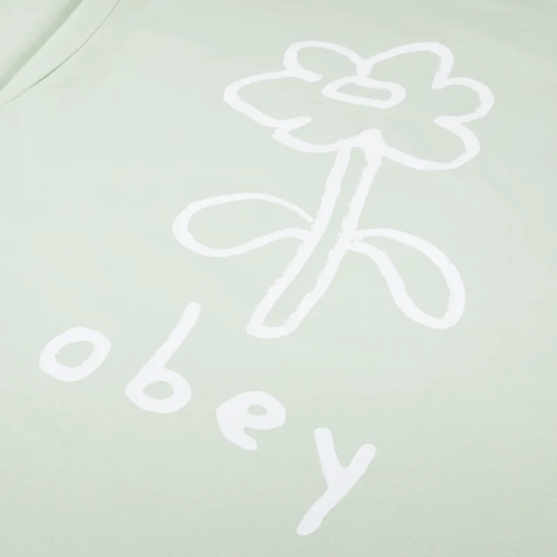 Obey Doodle Flower T Shirt Cucumber-4