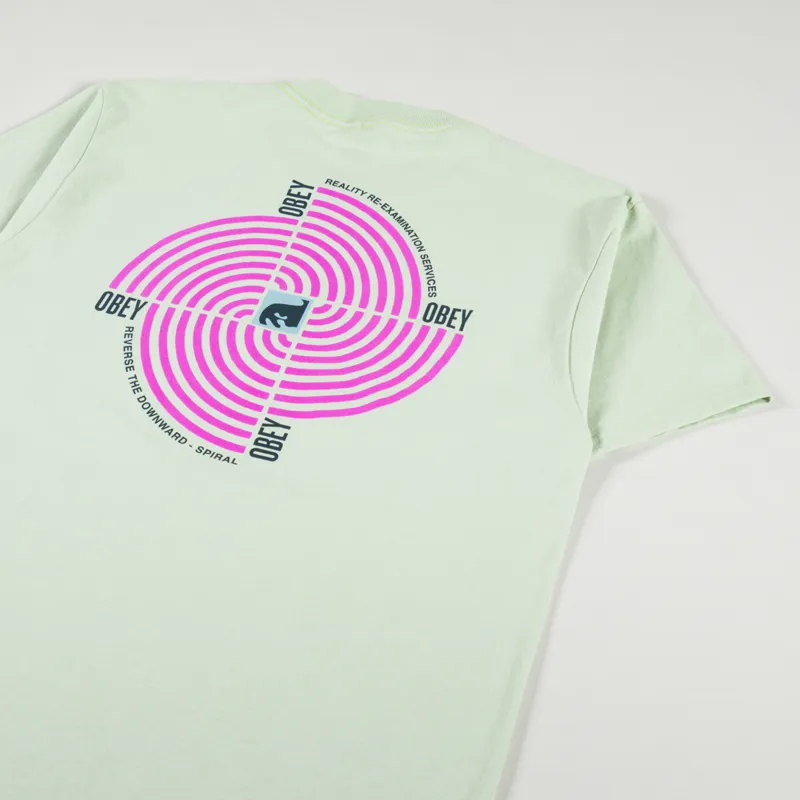 Obey Downward Spiral T Shirt Cucumber-2