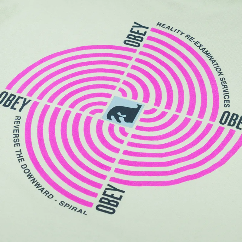 Obey Downward Spiral T Shirt Cucumber-4